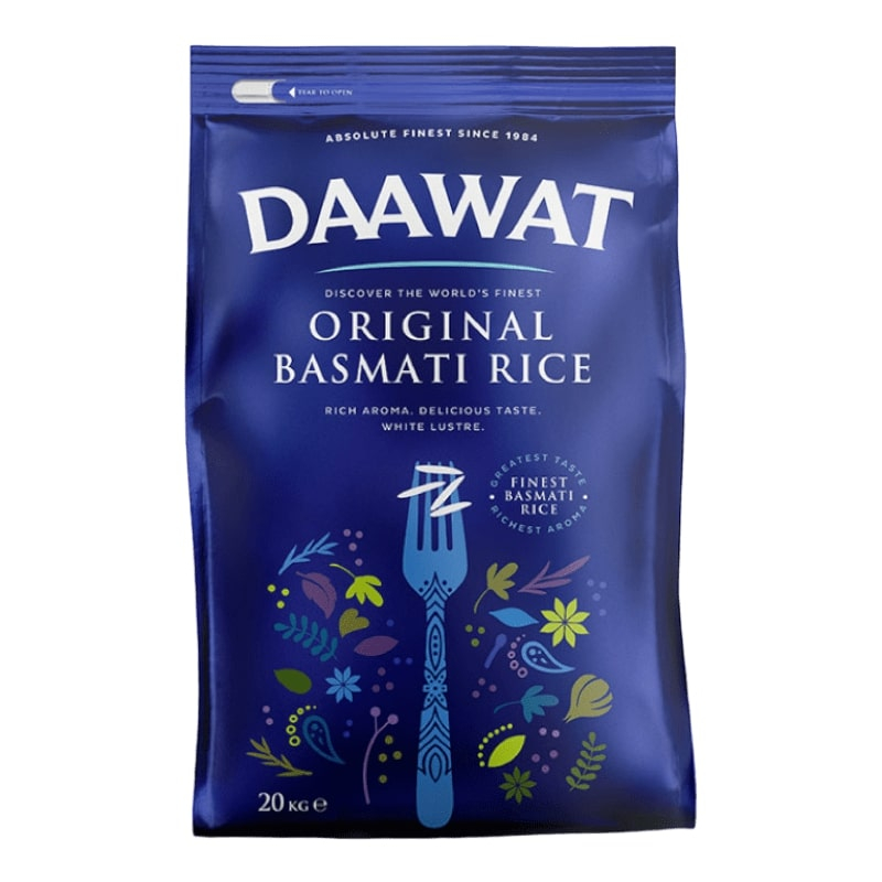 Riz Basmati original Daawat 20Kg Riz Daawat Riz Basmati blanc traditionnel Daawat