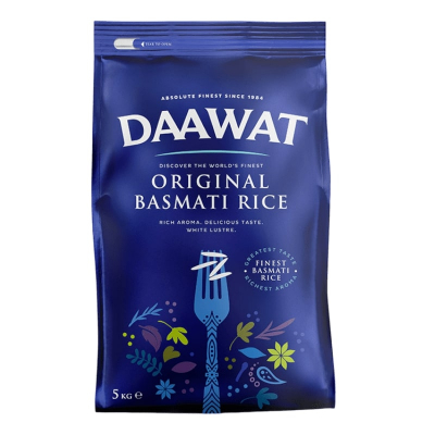 Riz Basmati original Daawat 5Kg , Riz Daawat , Riz Basmati blanc traditionnel Daawat