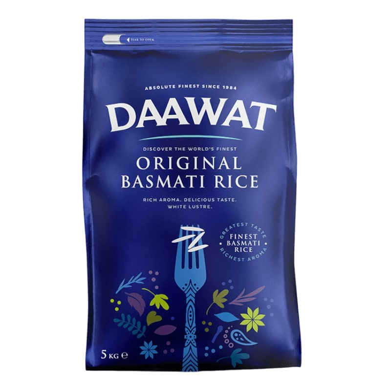 Riz Basmati original Daawat 5Kg Riz Daawat Riz Basmati blanc traditionnel Daawat
