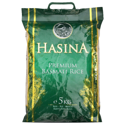 Riz Basmati Premium Hasina 5Kg , Prix abordable , Qualité premium , Extase aromatique