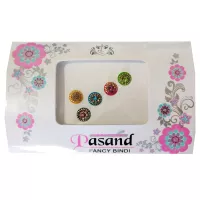 Runde Festliche Bindhi Mehrfarbig mit Steinakzenten Pasand Fancy Bindi