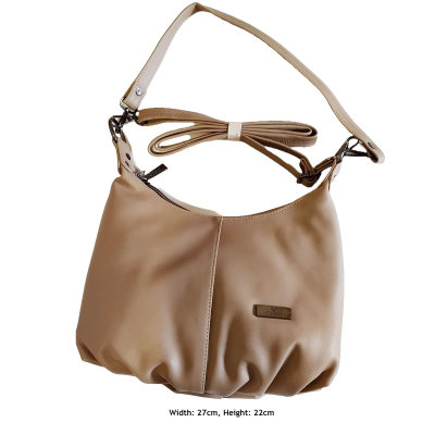 Sac à Main Beige Élégant , Grand Espace de Rangement avec Deux Fermetures Éclair , Parfaite Alliance