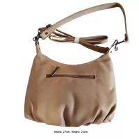 Sac à Main Beige Élégant Grand Espace de Rangement avec Deux Fermetures Éclair Parfaite Alliance