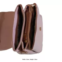 Sac à Main Vieux Rose Chic Design de Poignée Stylée Trois Compartiments de Rangement Spacieux Acc