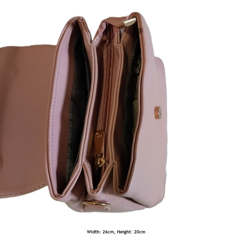 Sac à Main Vieux Rose Chic Design de Poignée Stylée Trois Compartiments de Rangement Spacieux Acc