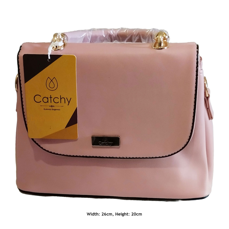 Sac à Main Vieux Rose Chic Design de Poignée Stylée Trois Compartiments de Rangement Spacieux Acc