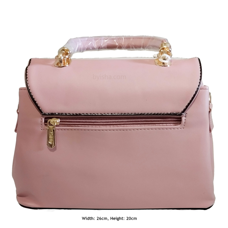Sac à Main Vieux Rose Chic Design de Poignée Stylée Trois Compartiments de Rangement Spacieux Acc