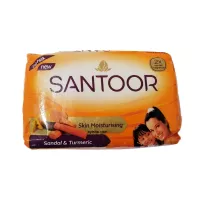 Savon Santoor Santal 125g pour Hydratation de la Peau Enrichi en Bois de Santal et Curcuma Nettoyage