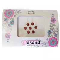 Schöne Rote Runde Bindis mit Goldakzenten Pasand Fancy Bindi