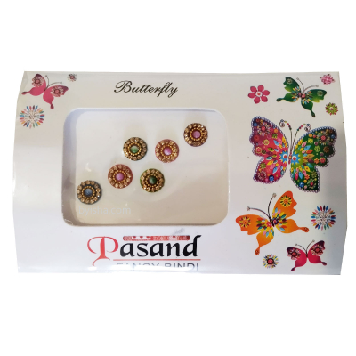 Superbes Bindis Ronds avec Pierres et Centre de Couleur Différente , Pasand Fancy Bindi