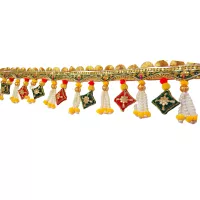 Toran indien traditionnel pour décoration intérieure Suspension de porte festive brodée avec des 