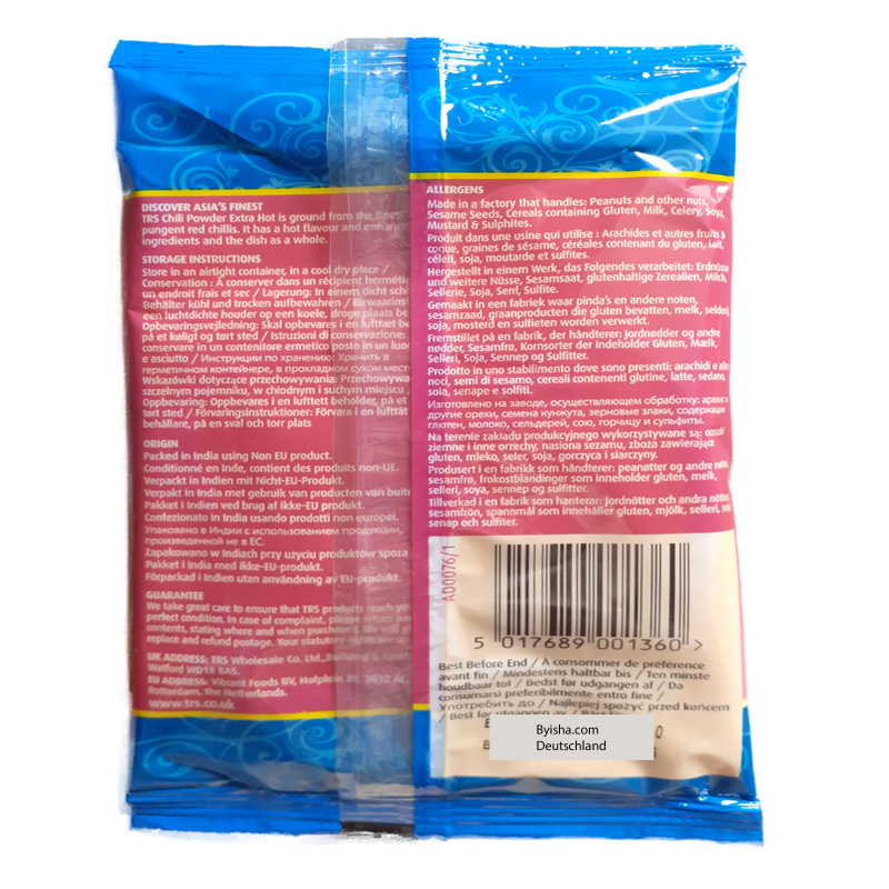 TRS Chilipulver Extra Scharf 100g Würziges Chilipulver Rotes Chilipulver
