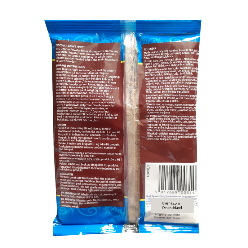 TRS Dhania en poudre 100g Poudre de coriandre Poudre de graines de coriandre