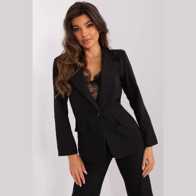 Veste noire Italy Moda taille XL - Tissu de Qualité, Adaptée pour le Bureau et les Réunions, Rehauss