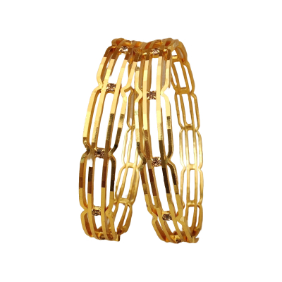 Éclat Artisan, Magnifiques bracelets plaqués or pour un look luxueux - Lot de 2 , Taille 2.8 , Style